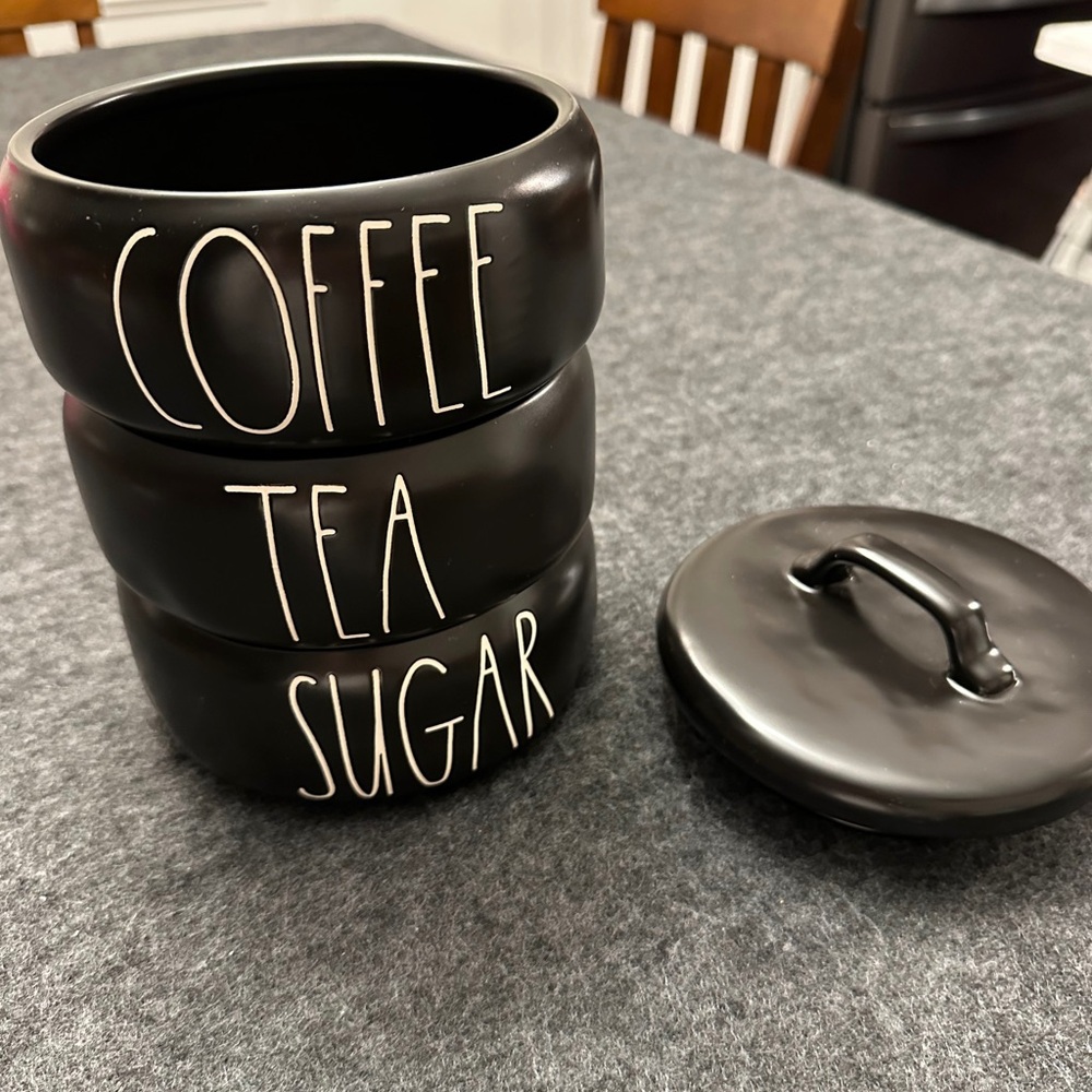Rae Dunn Coffee Tea Sugar Stacking canister set